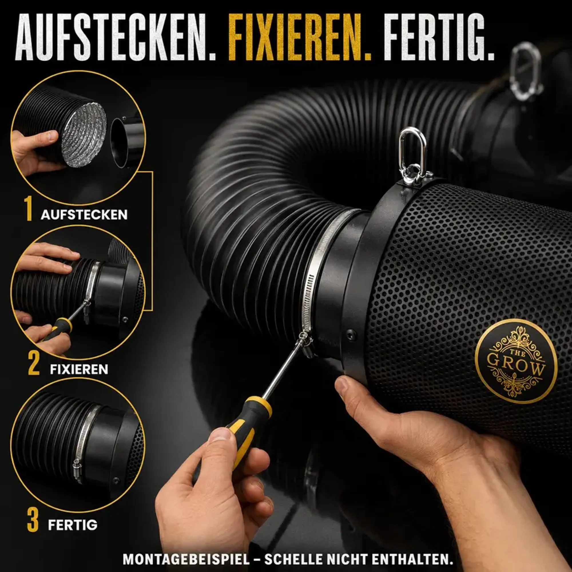 Montagebeispiel an einem kompatiblen 150-mm-Anschluss